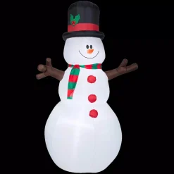 Airblown 5 Ft. W X 8 Ft. H Inflatable Snowman With Christmas Scarf And Hat