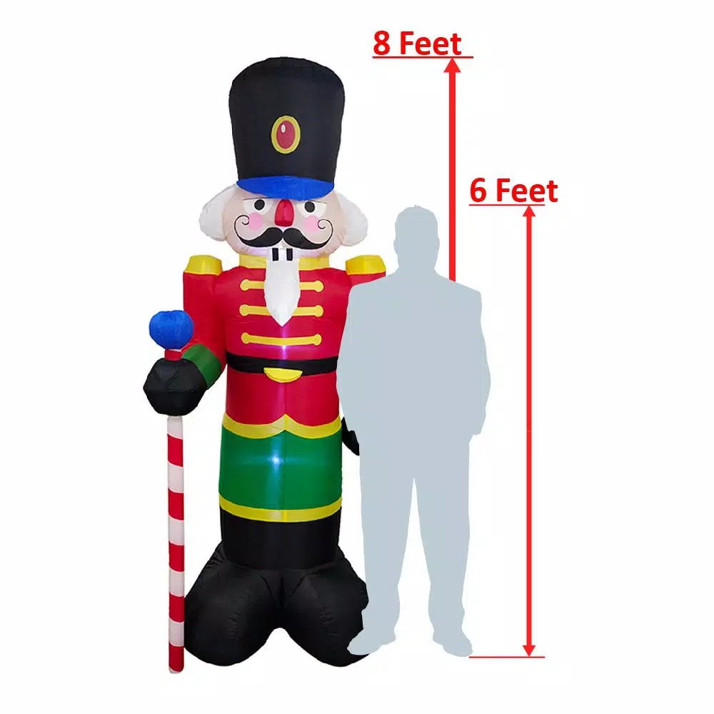 ALEKO 96 In. Christmas Inflatable Nutcracker With UL Certified Blower And LED Lights 4 ALEKO 96 In. Christmas Inflatable Nutcracker With UL Certified Blower And LED Lights - Image 2