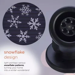 Alpine Corporation Christmas Rotating Projection With White LED Lights, Snowflake Design -Alpine Corporation Shop alpine corporation christmas light projectors maw102bb tm 77 1000