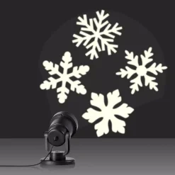 Alpine Corporation Christmas Rotating Projection With White LED Lights, Snowflake Design -Alpine Corporation Shop alpine corporation christmas light projectors maw102bb tm c3 1000