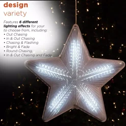 Alpine Corporation 19 In. Tall Christmas 3D Hanging Star Ornament Decoration With LED Lights 17 Alpine Corporation 19 In. Tall Christmas 3D Hanging Star Ornament Decoration With LED Lights -Alpine Corporation Shop alpine corporation christmas ornaments cfy108 1d 1000