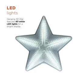 Alpine Corporation 19 In. Tall Christmas 3D Hanging Star Ornament Decoration With LED Lights 18 Alpine Corporation 19 In. Tall Christmas 3D Hanging Star Ornament Decoration With LED Lights -Alpine Corporation Shop alpine corporation christmas ornaments cfy108 66 1000