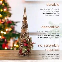 Alpine Corporation 20 In. Tall Rustic Pinecone Christmas Tree Decor -Alpine Corporation Shop alpine corporation christmas ornaments cim304hh l 1d 1000