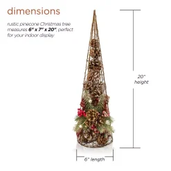 Alpine Corporation 20 In. Tall Rustic Pinecone Christmas Tree Decor -Alpine Corporation Shop alpine corporation christmas ornaments cim304hh l 40 1000