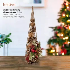 Alpine Corporation 20 In. Tall Rustic Pinecone Christmas Tree Decor -Alpine Corporation Shop alpine corporation christmas ornaments cim304hh l a0 1000
