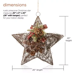 Alpine Corporation 20 In. Tall Hanging Rustic Pinecone Christmas Star Decor 13 Alpine Corporation 20 In. Tall Hanging Rustic Pinecone Christmas Star Decor -Alpine Corporation Shop alpine corporation christmas ornaments cim306hh 40 1000
