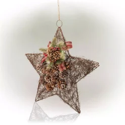 Alpine Corporation 20 In. Tall Hanging Rustic Pinecone Christmas Star Decor 16 Alpine Corporation 20 In. Tall Hanging Rustic Pinecone Christmas Star Decor -Alpine Corporation Shop alpine corporation christmas ornaments cim306hh c3 1000