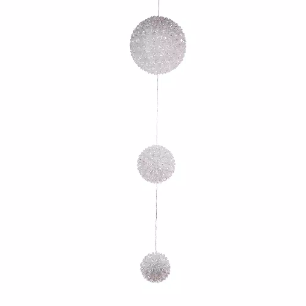 Alpine Corporation 37 In. Tall 3-Tier Christmas Ornaments With Chasing Blue And White LED Lights 11 Alpine Corporation 37 In. Tall 3-Tier Christmas Ornaments With Chasing Blue And White LED Lights - Image 9