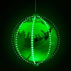 Alpine Corporation 13 In. Tall Hanging Christmas Ball Ornament With LED Lights, Green 21 Alpine Corporation 13 In. Tall Hanging Christmas Ball Ornament With LED Lights, Green -Alpine Corporation Shop alpine corporation christmas ornaments lpa108l gn 4f 1000