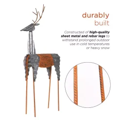 Alpine Corporation 30 In. Tall Metal Rustic Standing Reindeer Christmas Decoration 15 Alpine Corporation 30 In. Tall Metal Rustic Standing Reindeer Christmas Decoration -Alpine Corporation Shop alpine corporation christmas yard decorations jum324 1d 1000