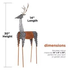 Alpine Corporation 30 In. Tall Metal Rustic Standing Reindeer Christmas Decoration 13 Alpine Corporation 30 In. Tall Metal Rustic Standing Reindeer Christmas Decoration -Alpine Corporation Shop alpine corporation christmas yard decorations jum324 40 1000