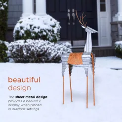 Alpine Corporation 30 In. Tall Metal Rustic Standing Reindeer Christmas Decoration 16 Alpine Corporation 30 In. Tall Metal Rustic Standing Reindeer Christmas Decoration -Alpine Corporation Shop alpine corporation christmas yard decorations jum324 66 1000