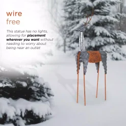 Alpine Corporation 30 In. Tall Metal Rustic Standing Reindeer Christmas Decoration 14 Alpine Corporation 30 In. Tall Metal Rustic Standing Reindeer Christmas Decoration -Alpine Corporation Shop alpine corporation christmas yard decorations jum324 a0 1000