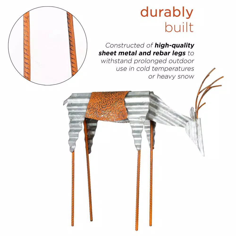 Alpine Corporation 20 In. Tall Metal Rustic Grazing Reindeer Christmas Decoration 7 Alpine Corporation 20 In. Tall Metal Rustic Grazing Reindeer Christmas Decoration - Image 5