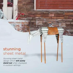 Alpine Corporation 20 In. Tall Metal Rustic Grazing Reindeer Christmas Decoration 15 Alpine Corporation 20 In. Tall Metal Rustic Grazing Reindeer Christmas Decoration -Alpine Corporation Shop alpine corporation christmas yard decorations jum326 66 1000