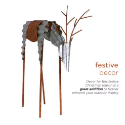 Alpine Corporation 20 In. Tall Metal Rustic Grazing Reindeer Christmas Decoration 16 Alpine Corporation 20 In. Tall Metal Rustic Grazing Reindeer Christmas Decoration -Alpine Corporation Shop alpine corporation christmas yard decorations jum326 77 1000