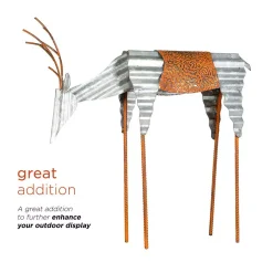 Alpine Corporation 20 In. Tall Metal Rustic Grazing Reindeer Christmas Decoration 13 Alpine Corporation 20 In. Tall Metal Rustic Grazing Reindeer Christmas Decoration -Alpine Corporation Shop alpine corporation christmas yard decorations jum326 a0 1000