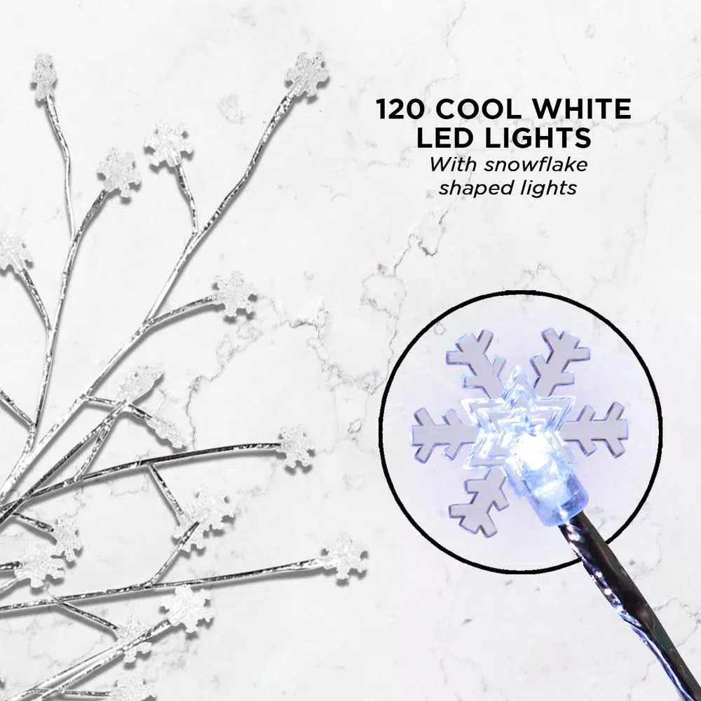 Alpine Corporation 58 In. Tall Frosty Christmas Snowflake Tree With Cool White LED Lights 7 Alpine Corporation 58 In. Tall Frosty Christmas Snowflake Tree With Cool White LED Lights - Image 5