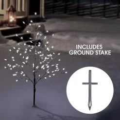 Alpine Corporation 58 In. Tall Frosty Christmas Snowflake Tree With Cool White LED Lights 12 Alpine Corporation 58 In. Tall Frosty Christmas Snowflake Tree With Cool White LED Lights -Alpine Corporation Shop alpine corporation outdoor christmas trees lan252l 40 1000