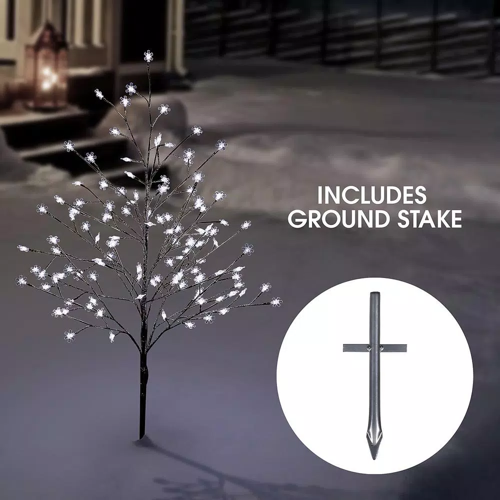 Alpine Corporation 58 In. Tall Frosty Christmas Snowflake Tree With Cool White LED Lights 5 Alpine Corporation 58 In. Tall Frosty Christmas Snowflake Tree With Cool White LED Lights - Image 3