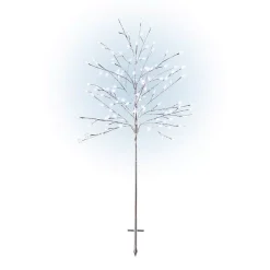 Alpine Corporation 58 In. Tall Frosty Christmas Snowflake Tree With Cool White LED Lights