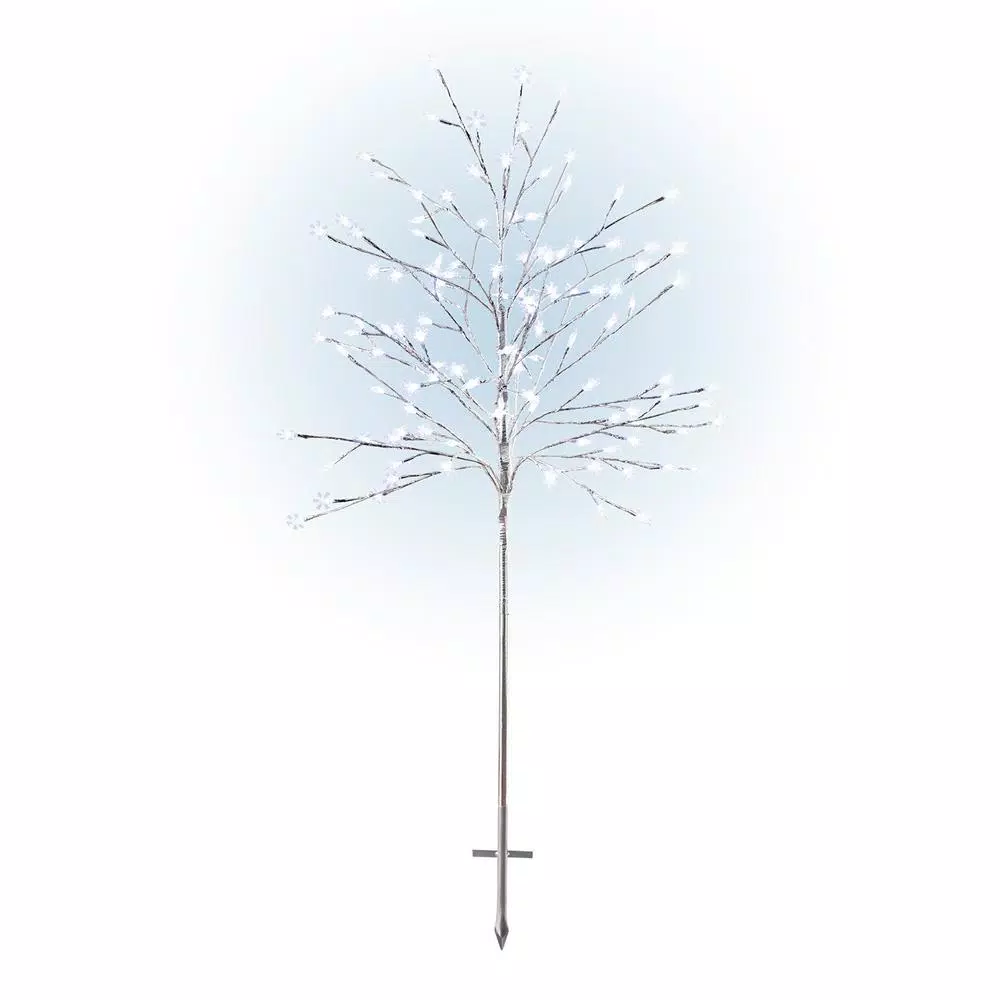 Alpine Corporation 58 In. Tall Frosty Christmas Snowflake Tree With Cool White LED Lights 3 Alpine Corporation 58 In. Tall Frosty Christmas Snowflake Tree With Cool White LED Lights