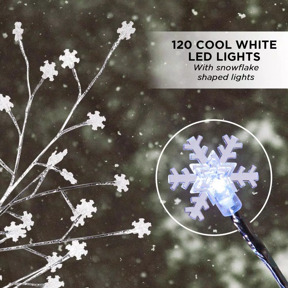 Alpine Corporation 58 In. Tall Frosty Christmas Snowflake Tree With Cool White LED Lights 6 Alpine Corporation 58 In. Tall Frosty Christmas Snowflake Tree With Cool White LED Lights - Image 4