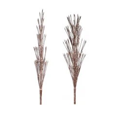 Alpine Corporation Indoor/Outdoor Artificial Flocked Christmas Tree With Warm White LED Lights, Brown -Alpine Corporation Shop alpine corporation pre lit christmas trees bys146l ww 4f 1000