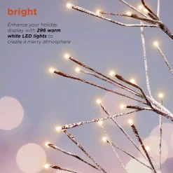 Alpine Corporation Indoor/Outdoor Artificial Flocked Christmas Tree With Warm White LED Lights, Brown -Alpine Corporation Shop alpine corporation pre lit christmas trees bys146l ww 66 1000