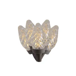 Brite Star 100 Clear LED C7 Faceted Candlelight Christmas Lights With 33 Ft. Brown Wire