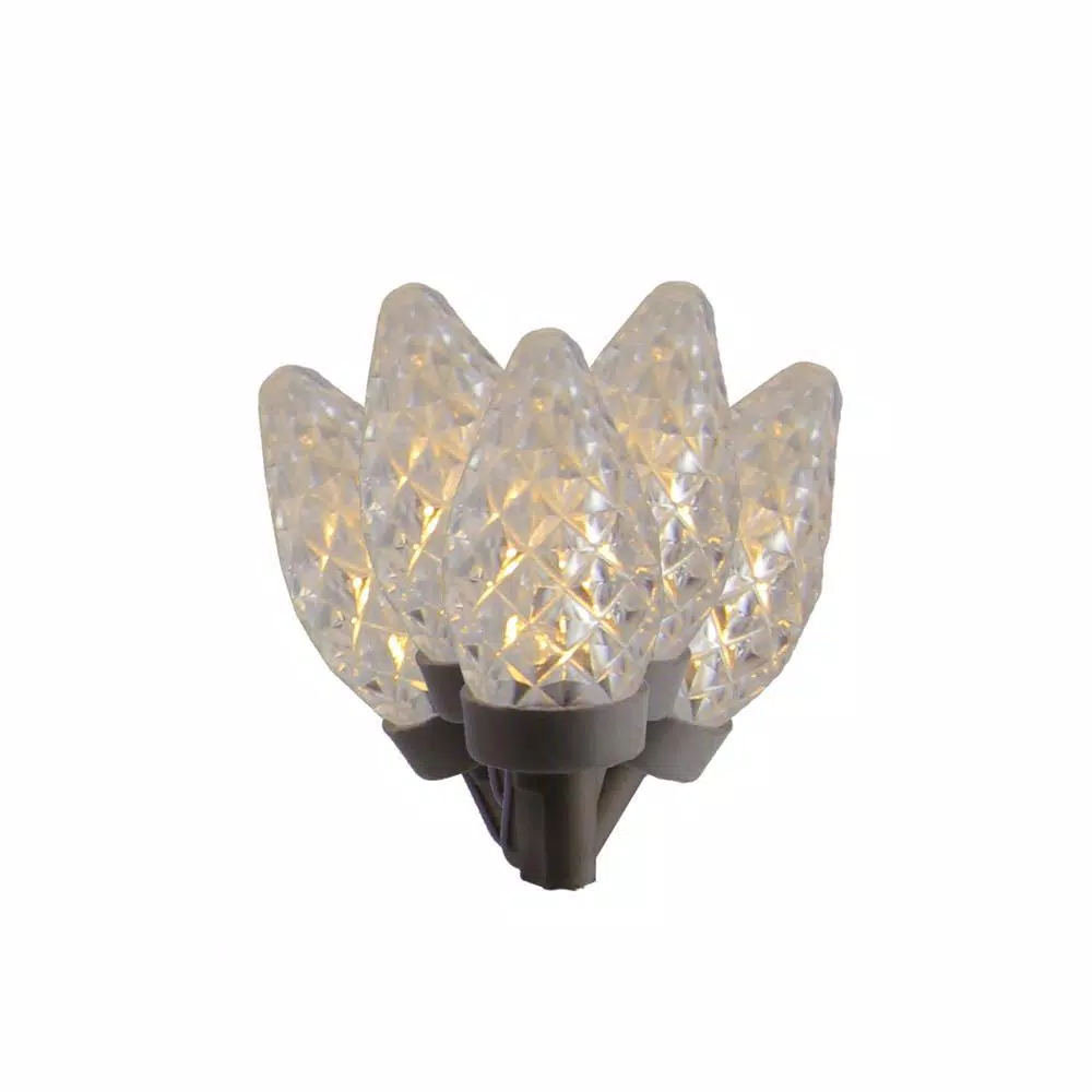 Brite Star 100 Clear LED C7 Faceted Candlelight Christmas Lights With 33 Ft. Brown Wire 3 Brite Star 100 Clear LED C7 Faceted Candlelight Christmas Lights With 33 Ft. Brown Wire
