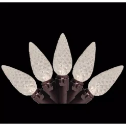 Brite Star 200-Light LED Warm White Faceted C6 Christmas Lights With 66 Ft. Brown Wire