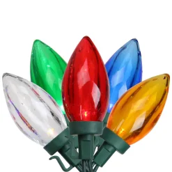Brite Star 100-Light LED Transparent Multi Color C9 Christmas Lights With Green Wire