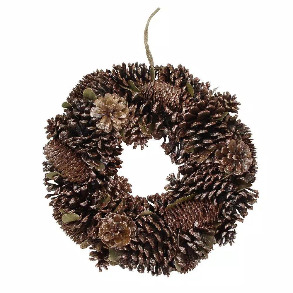 Northlight 13 In. Unlit Brown Assorted Pine Cone Wooden Christmas Wreath 3 Northlight 13 In. Unlit Brown Assorted Pine Cone Wooden Christmas Wreath