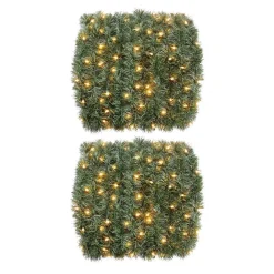 Home Accents Holiday 50 Ft. Pre-lit Artificial Christmas Roping Garland With 200 Incandescent Clear Lights (Set Of 2)