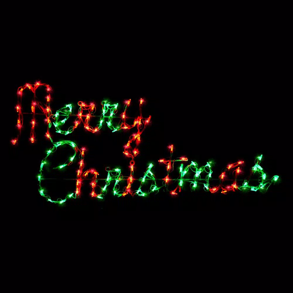 HOLIDYNAMICS HOLIDAY LIGHTING SOLUTIONS 44 In. Holidynamics LED Script Merry Christmas Sign 3 HOLIDYNAMICS HOLIDAY LIGHTING SOLUTIONS 44 In. Holidynamics LED Script Merry Christmas Sign