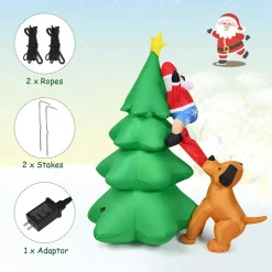 Costway 6.5 Ft. Pre-lit LED Lights Christmas Inflatable Tree Santa Christmas Inflatable With Zipper 13 Costway 6.5 Ft. Pre-lit LED Lights Christmas Inflatable Tree Santa Christmas Inflatable With Zipper -Alpine Corporation Shop costway christmas inflatables cm21705us 44 1000