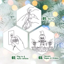 Costway 6.5 Ft. Pre-lit LED Lights Christmas Inflatable Tree Santa Christmas Inflatable With Zipper 15 Costway 6.5 Ft. Pre-lit LED Lights Christmas Inflatable Tree Santa Christmas Inflatable With Zipper -Alpine Corporation Shop costway christmas inflatables cm21705us 76 1000