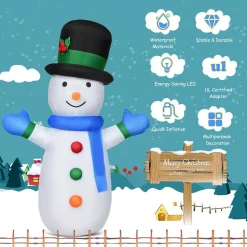 Costway 4 Ft. Pre-lit LED Lights Christmas Snowman Christmas Inflatable With Strong Weather Resistance -Alpine Corporation Shop costway christmas inflatables cm22859us 44 1000