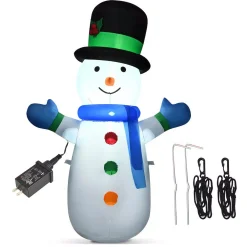 Costway 4 Ft. Pre-lit LED Lights Christmas Snowman Christmas Inflatable With Strong Weather Resistance -Alpine Corporation Shop costway christmas inflatables cm22859us 76 1000