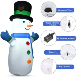 Costway 4 Ft. Pre-lit LED Lights Christmas Snowman Christmas Inflatable With Strong Weather Resistance -Alpine Corporation Shop costway christmas inflatables cm22859us fa 1000