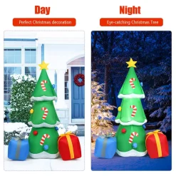 Costway 6 Ft. Pre-lit LED Lights Christmas Tree With Gift Boxes Blow Up Christmas Inflatable With Zipper -Alpine Corporation Shop costway christmas inflatables cm22862us 4f 1000