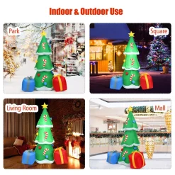 Costway 6 Ft. Pre-lit LED Lights Christmas Tree With Gift Boxes Blow Up Christmas Inflatable With Zipper -Alpine Corporation Shop costway christmas inflatables cm22862us fa 1000
