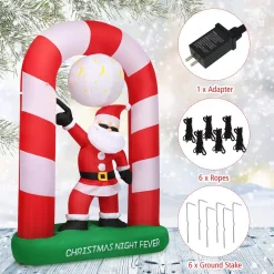 Costway 7.5 Ft. Christmas Inflatable Lighted Santa Claus Stand On Archway Yard Decoration 13 Costway 7.5 Ft. Christmas Inflatable Lighted Santa Claus Stand On Archway Yard Decoration -Alpine Corporation Shop costway christmas inflatables cm22883us 44 1000