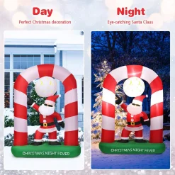 Costway 7.5 Ft. Christmas Inflatable Lighted Santa Claus Stand On Archway Yard Decoration 11 Costway 7.5 Ft. Christmas Inflatable Lighted Santa Claus Stand On Archway Yard Decoration -Alpine Corporation Shop costway christmas inflatables cm22883us 4f 1000