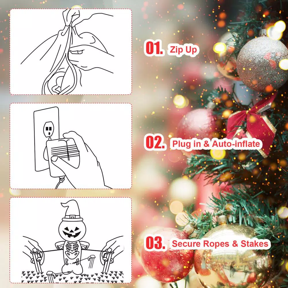 Costway 7.5 Ft. Christmas Inflatable Lighted Santa Claus Stand On Archway Yard Decoration 8 Costway 7.5 Ft. Christmas Inflatable Lighted Santa Claus Stand On Archway Yard Decoration - Image 6