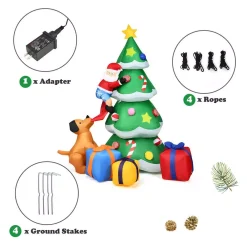 Costway 7 Ft. Inflatable Santa Decor Christmas Tree With LED Lights -Alpine Corporation Shop costway christmas inflatables cm22884us 1f 1000