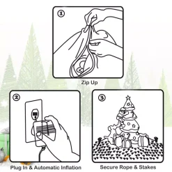 Costway 7 Ft. Inflatable Santa Decor Christmas Tree With LED Lights -Alpine Corporation Shop costway christmas inflatables cm22884us 4f 1000