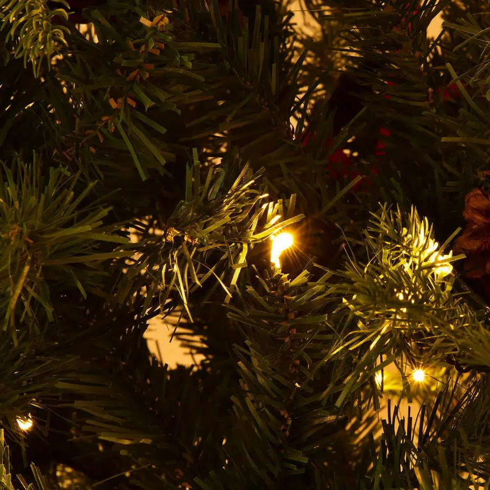 Costway 8 Ft. Pre-Lit LED Artificial Christmas Tree Hinged With 600 LED Lights And Pine Cones 9 Costway 8 Ft. Pre-Lit LED Artificial Christmas Tree Hinged With 600 LED Lights And Pine Cones - Image 7