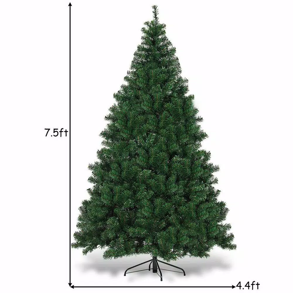 Costway 7.5 Ft. Pre-Lit Dense Artificial Christmas Tree Hinged With 550 Multi-Color Lights And Stand 4 Costway 7.5 Ft. Pre-Lit Dense Artificial Christmas Tree Hinged With 550 Multi-Color Lights And Stand - Image 2